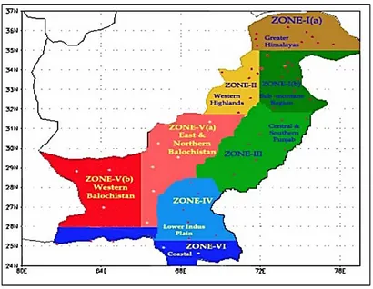 Six major climatic zones of Pakistan. Source: Global Change Impact Studies Center (GCISC, 2009).