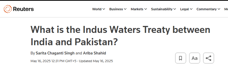 Water Diplomacy in South Asia: India-Pakistan as Test Cases for Conflict and Cooperation 4 India suspended the Indus Waters Treaty after blaming Pakistan for a Kashmir attack, raising fears over reduced river flows despite the pact's historic resilience