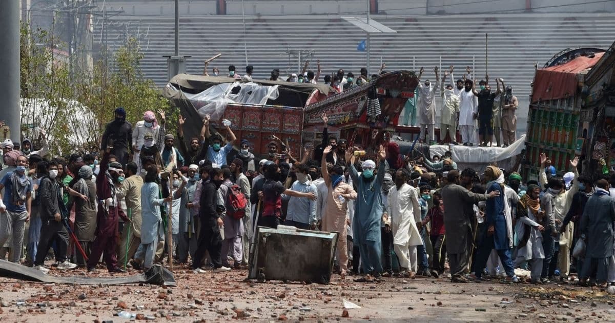 TLP protest march in Lahore escalates into clashes, prompting heightened security across twin cities.