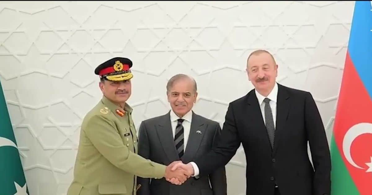 PM Shehbaz Hails Trump’s “Bold Leadership” – Again Thanks US President from Baku Victory Stand PM Shehbaz Hails Trump’s “Bold Leadership” – Again Thanks US President from Baku Victory Stand