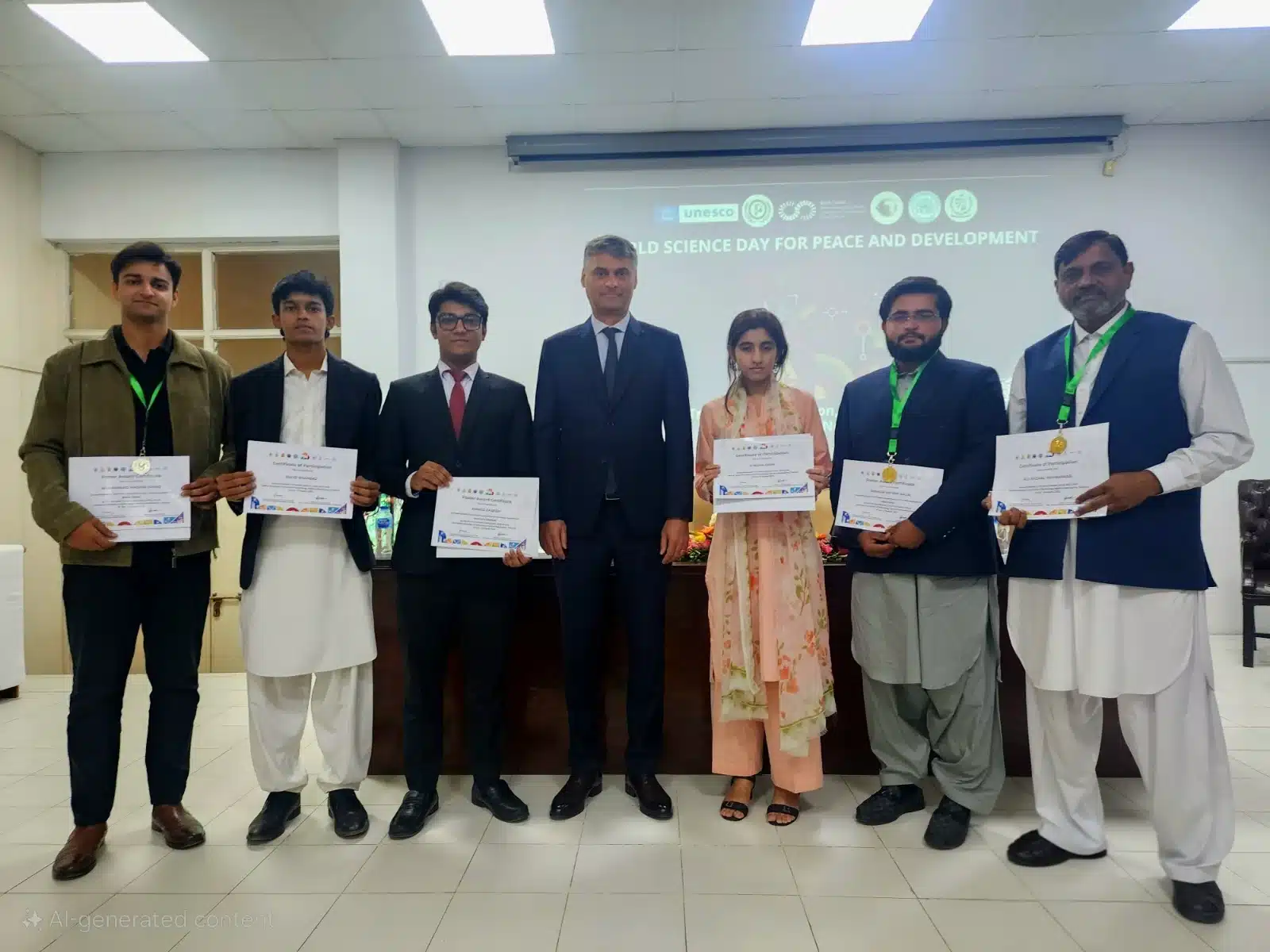 The image shows the awarded members of the Pakistan Team.