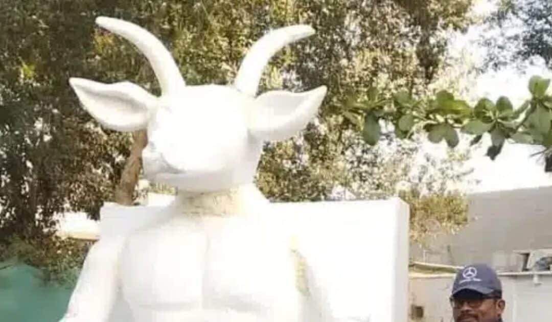 ‘Demonic’ Statue Mystery Solved, A Protest Effigy for Youm-al-Quds in karachi