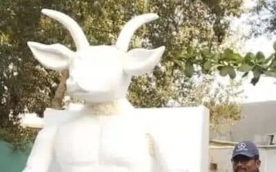 ‘Demonic’ Statue Mystery Solved, A Protest Effigy for Youm-al-Quds in karachi