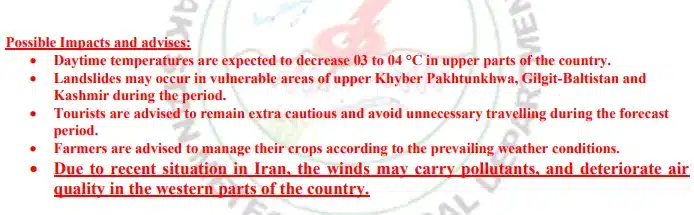 PMD Warns Polluted Winds from Iran May Affect Air Quality in Western Pakistan