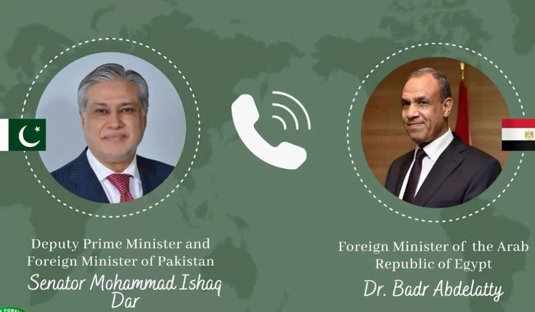 DPM Ishaq Dar held a high-level telephonic conversation with the Egyptian FM to discuss Middle East crisis