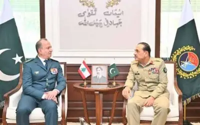 Lebanese army chief meets Field Marshal Asim Munir at GHQ to discuss regional security