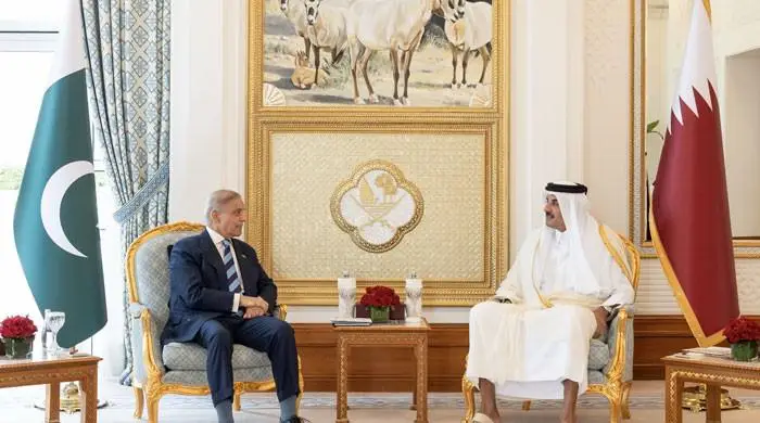 PM Shehbaz Meets Emir Sheikh Tamim in Doha to Condole Passing of Former Qatari Ruler